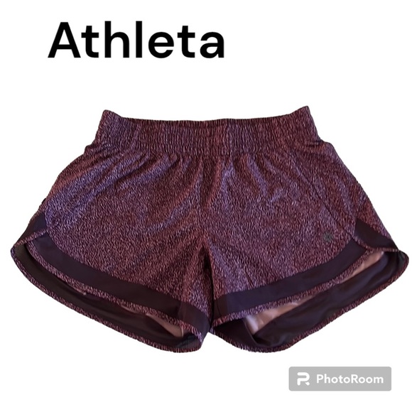 Athleta Pants - Athleta Printed Mesh Racer Run Short Stretch Women's Size XS Purple